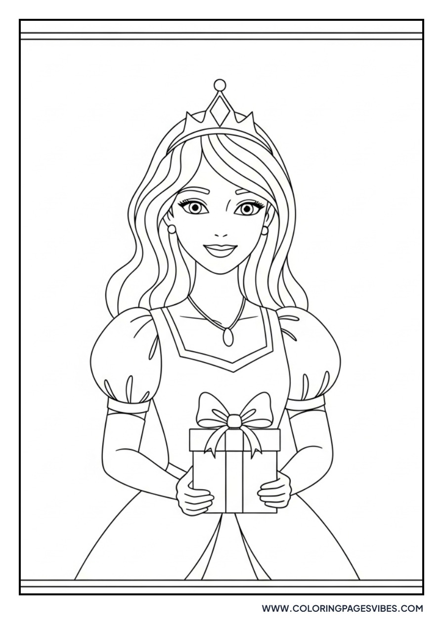 Princess with Gift Box