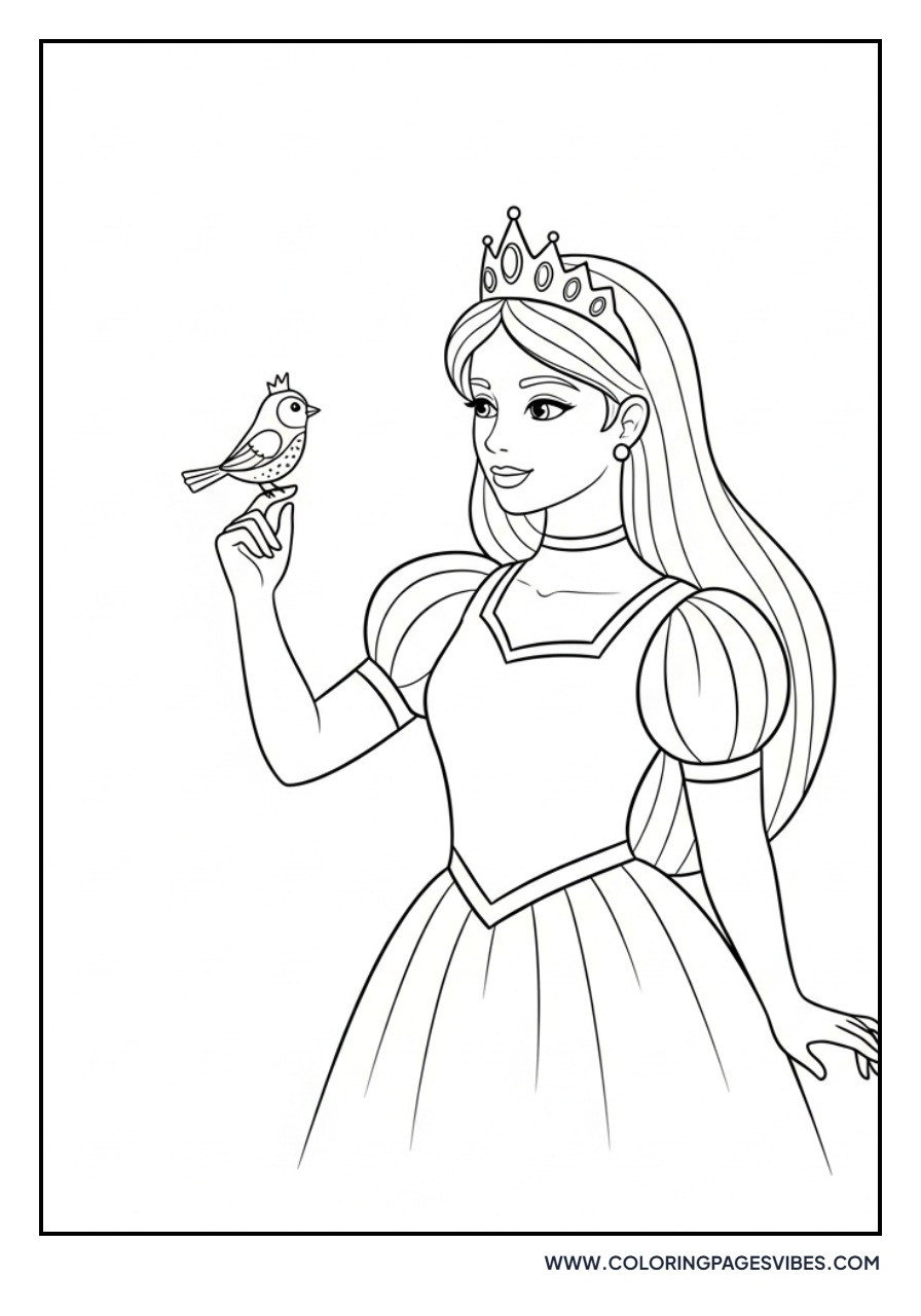Princess with Little Bird
