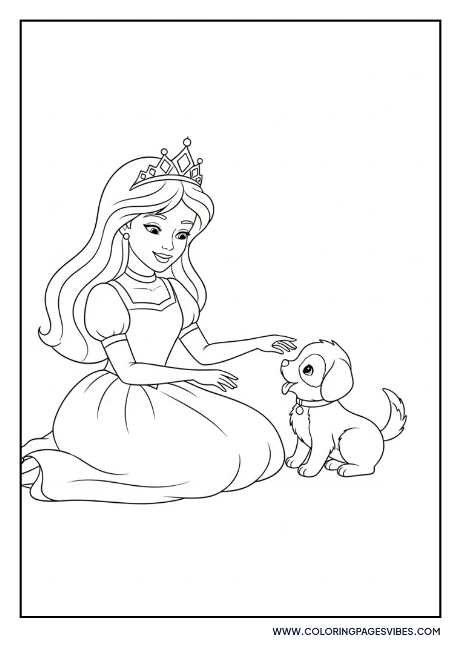 Princess with Little Dog