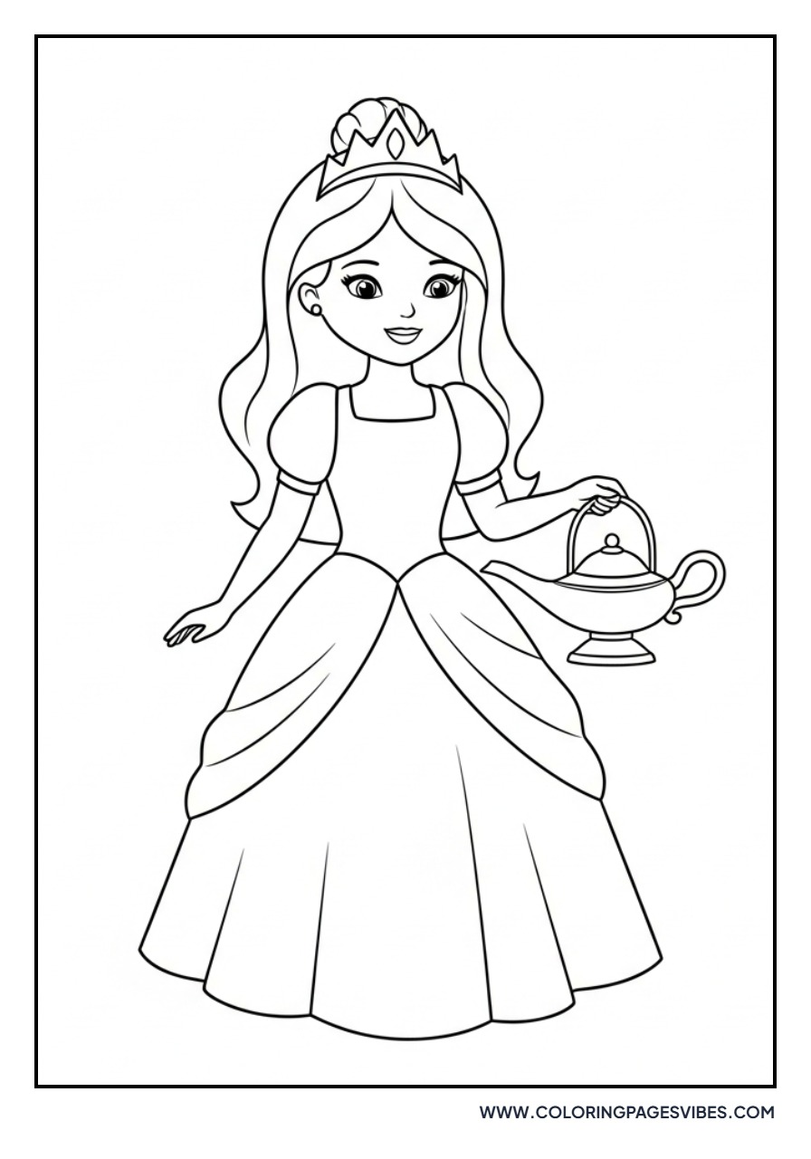 Princess with Magic Lamp