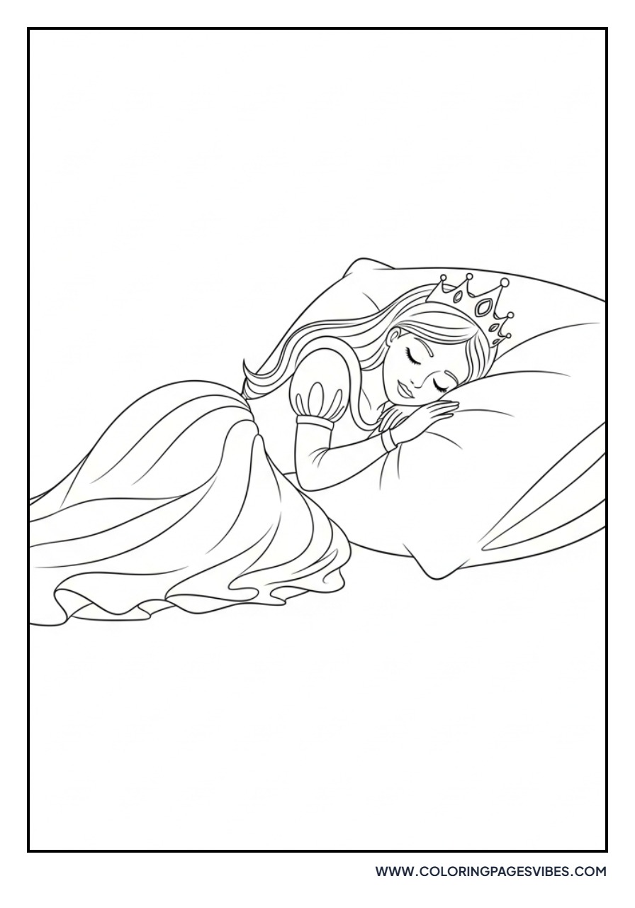 Sleepy Princess in Bed