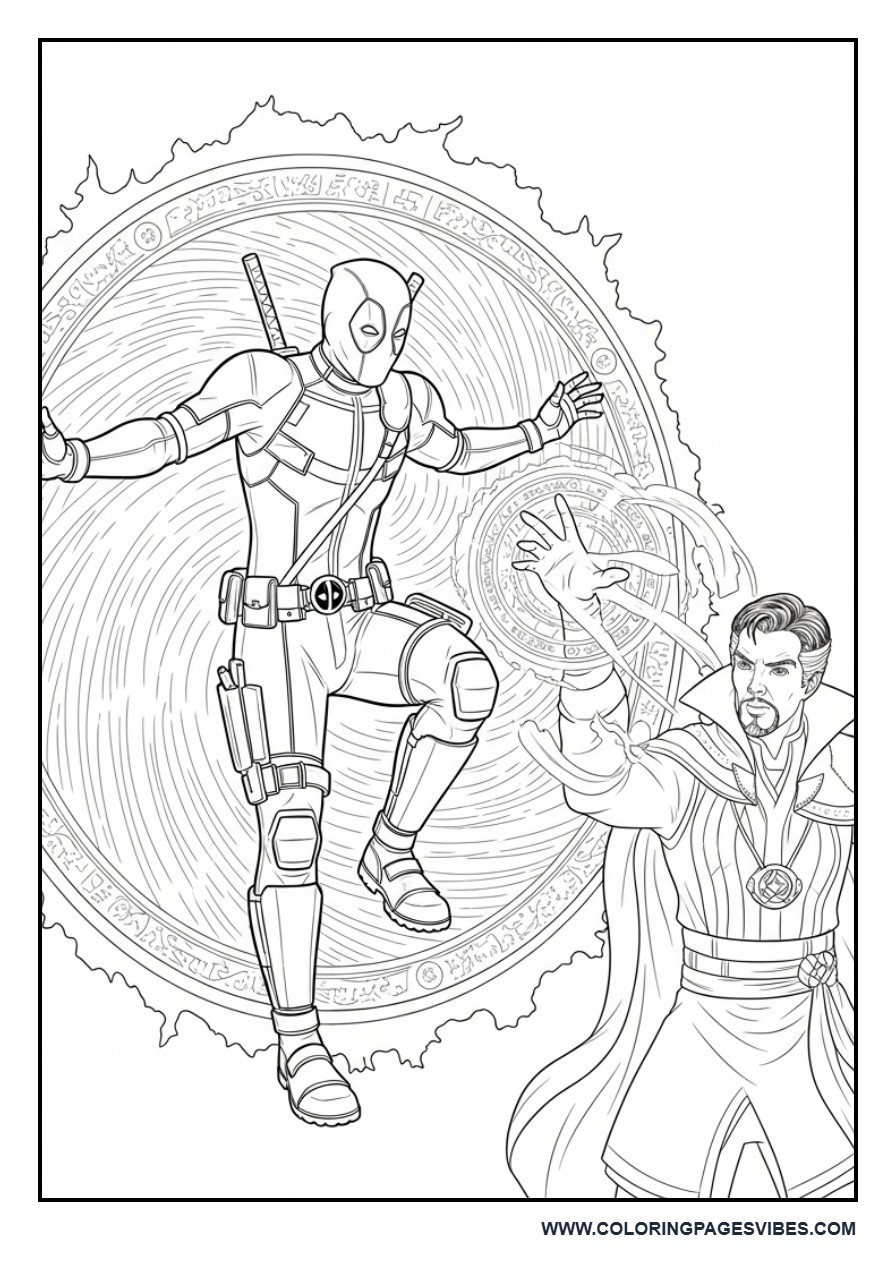 Deadpool and Doctor Strange Magic Portal Scene
