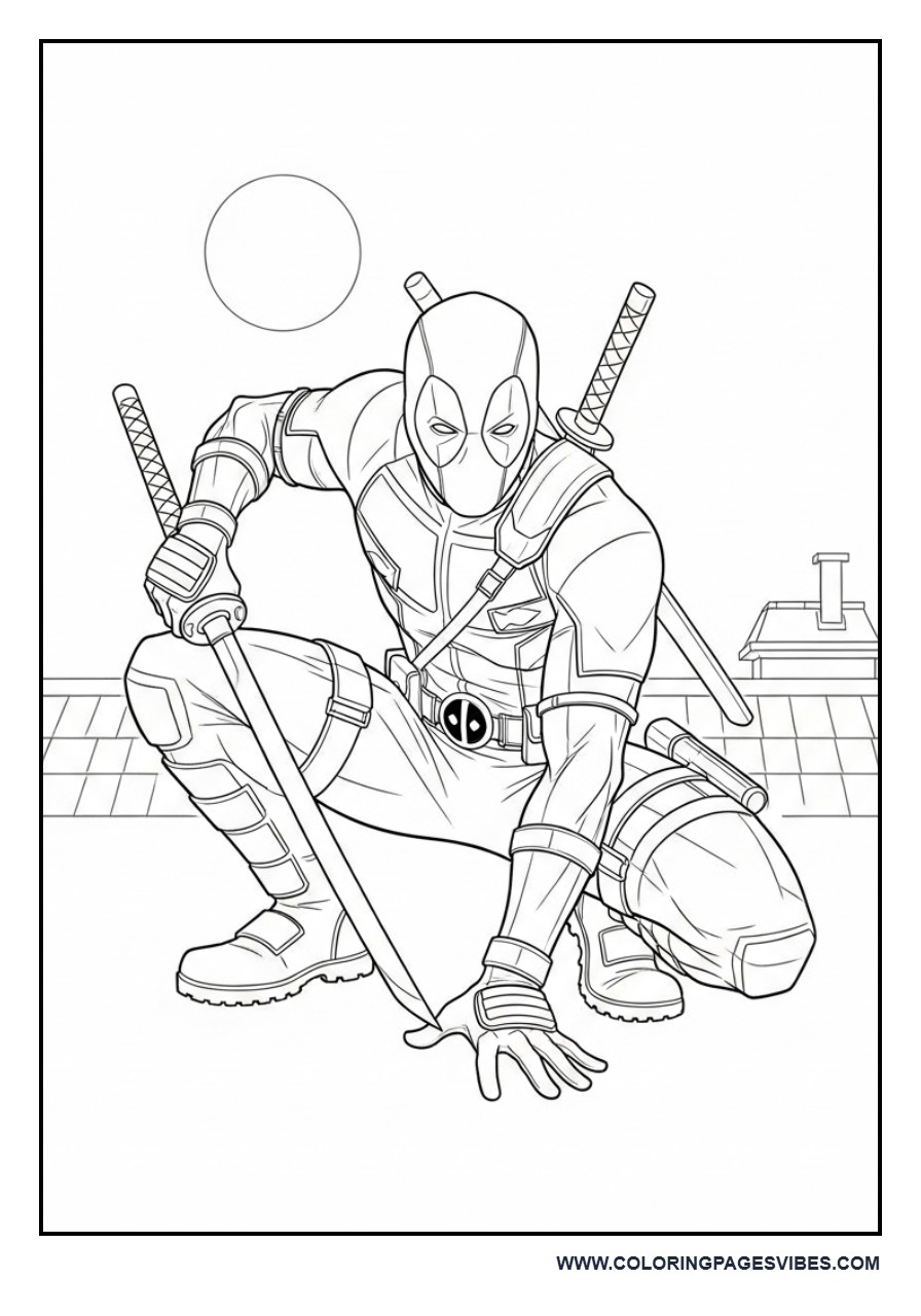 Deadpool as Ninja Stealth Pose