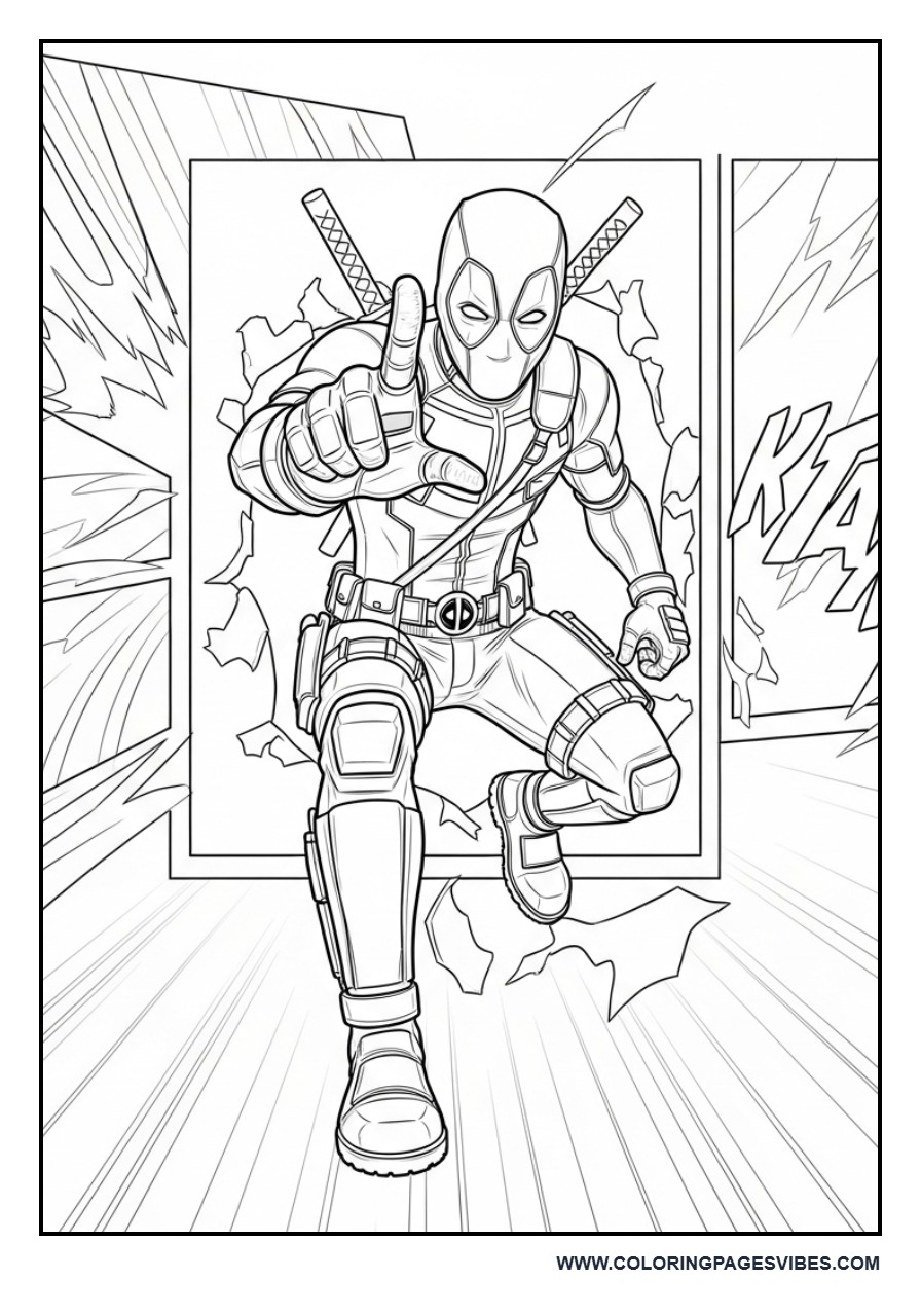 Deadpool Breaking Comic Panel Borders