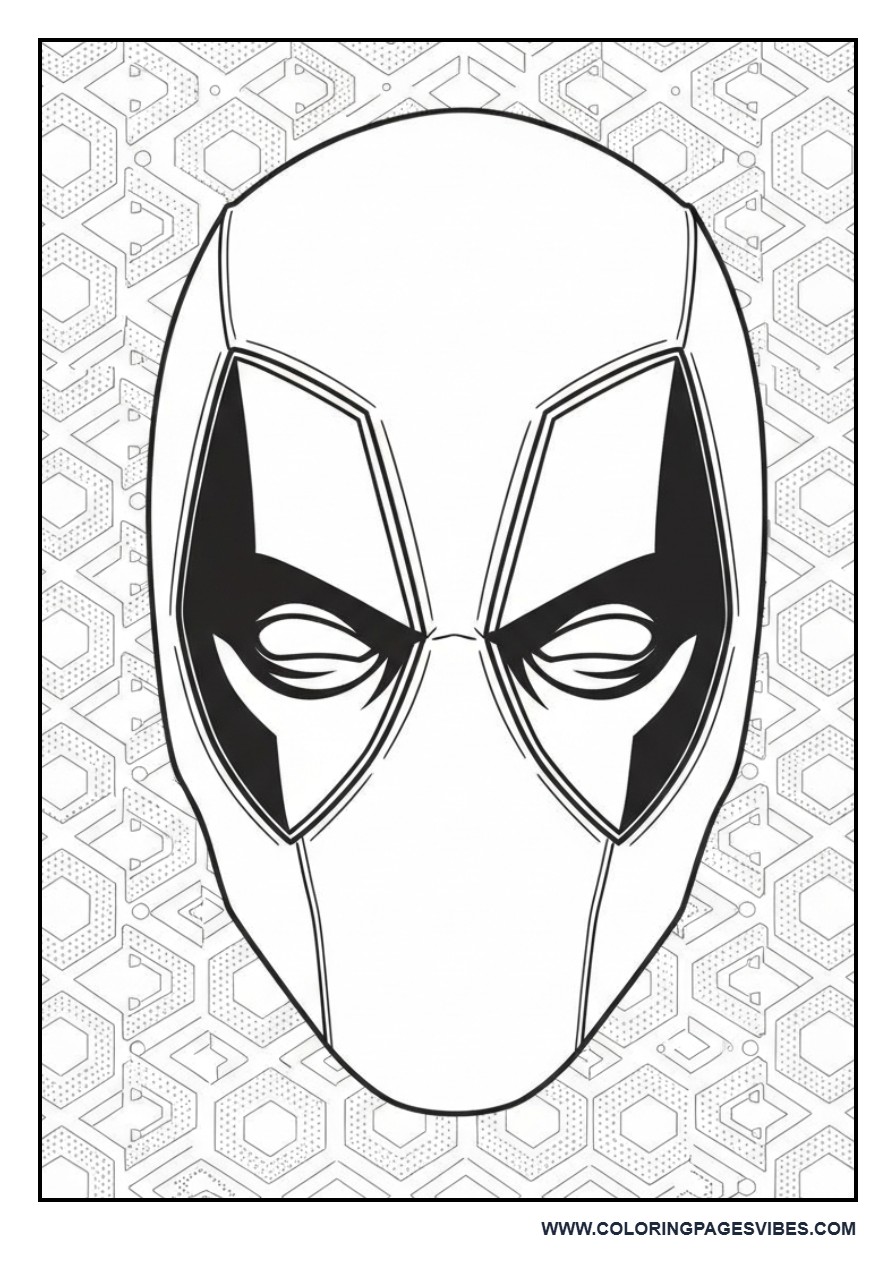 Deadpool Face with Pattern Background