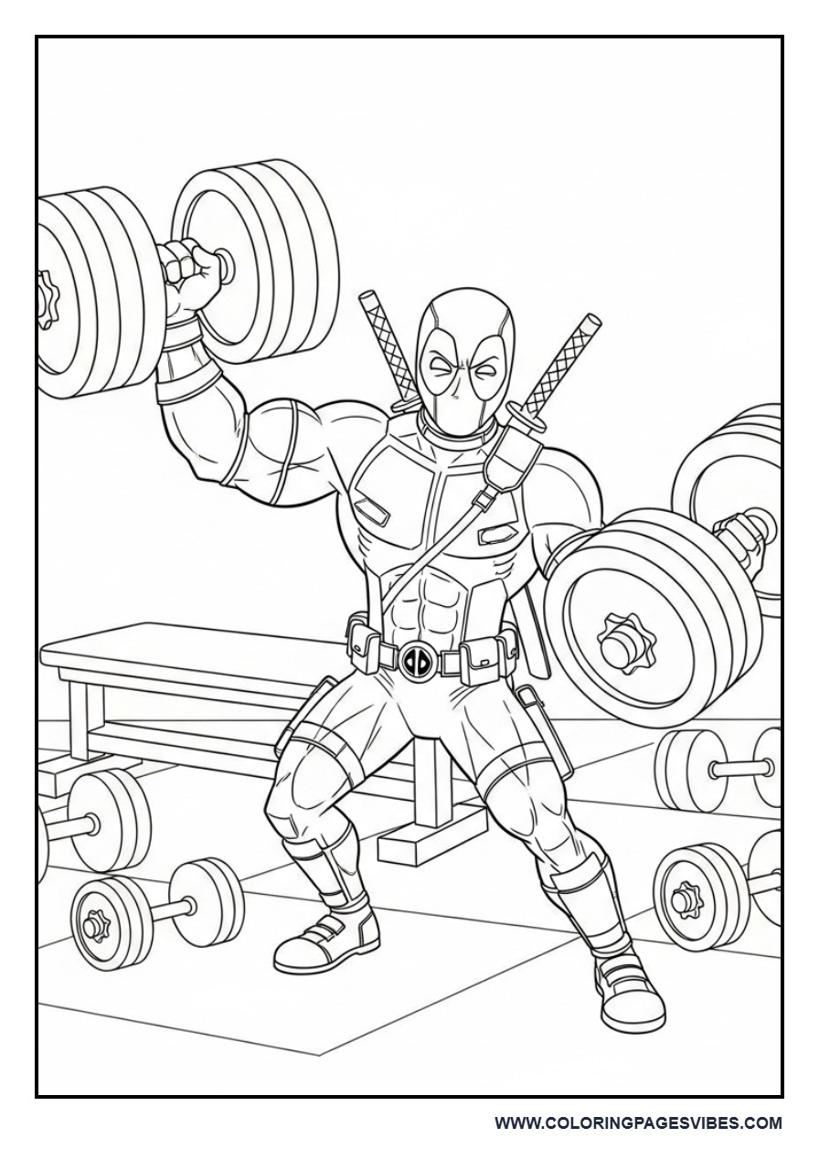 Deadpool in Workout / Gym Scene
