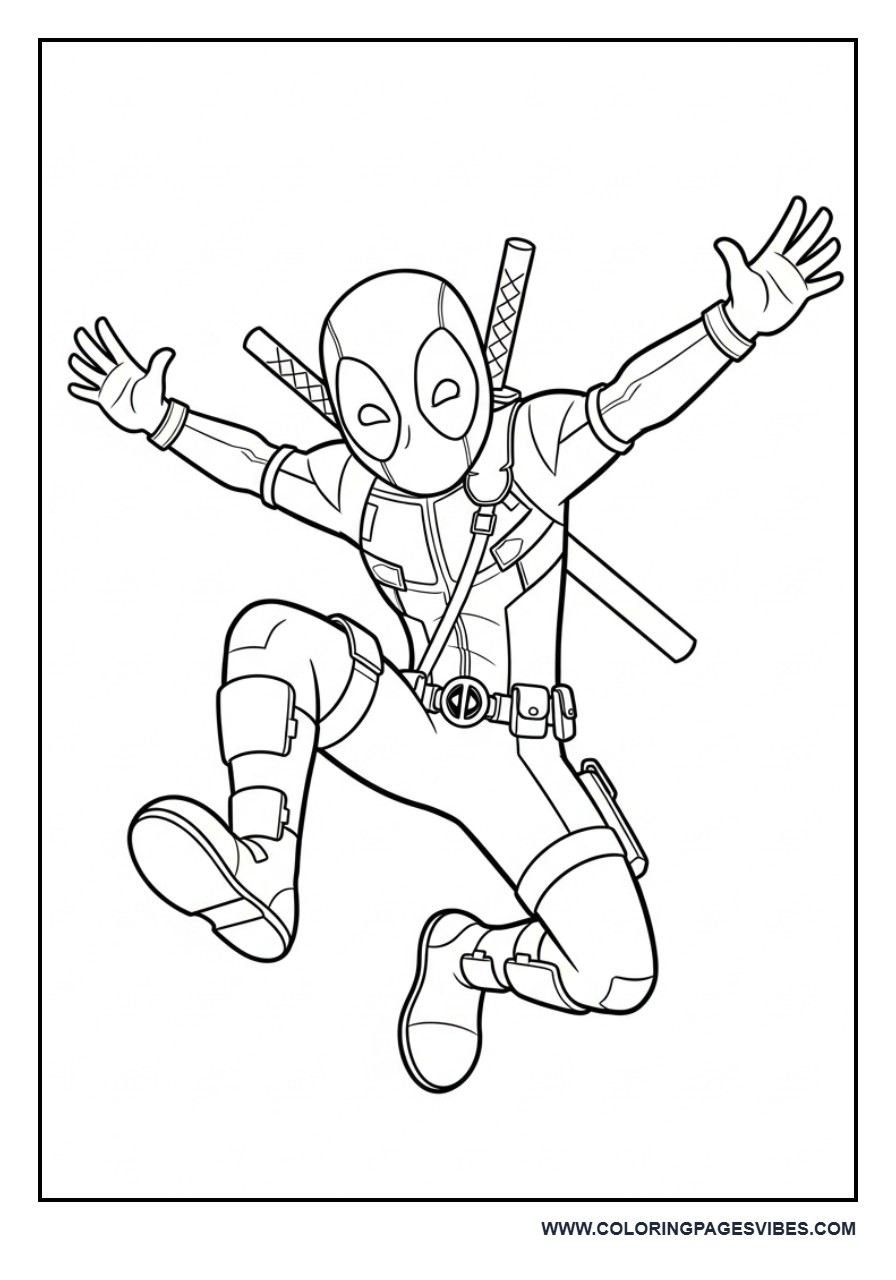 Deadpool Jump Pose (Easy Version)