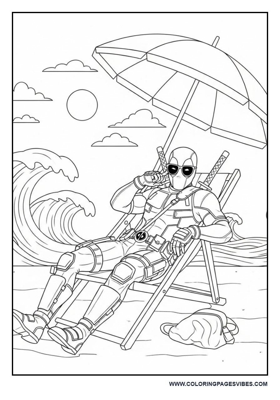 Deadpool on Vacation (Beach Theme)
