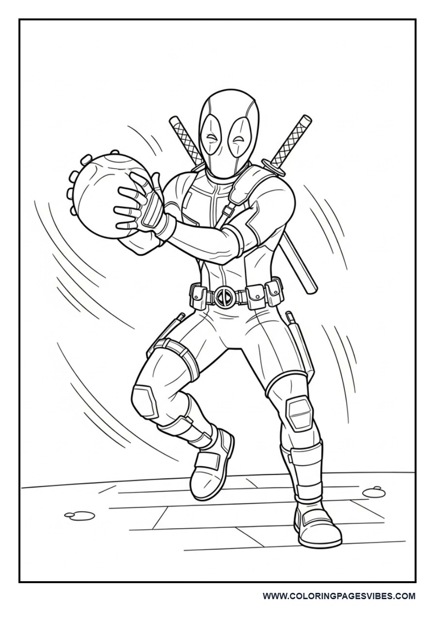 Deadpool Playing with Ball
