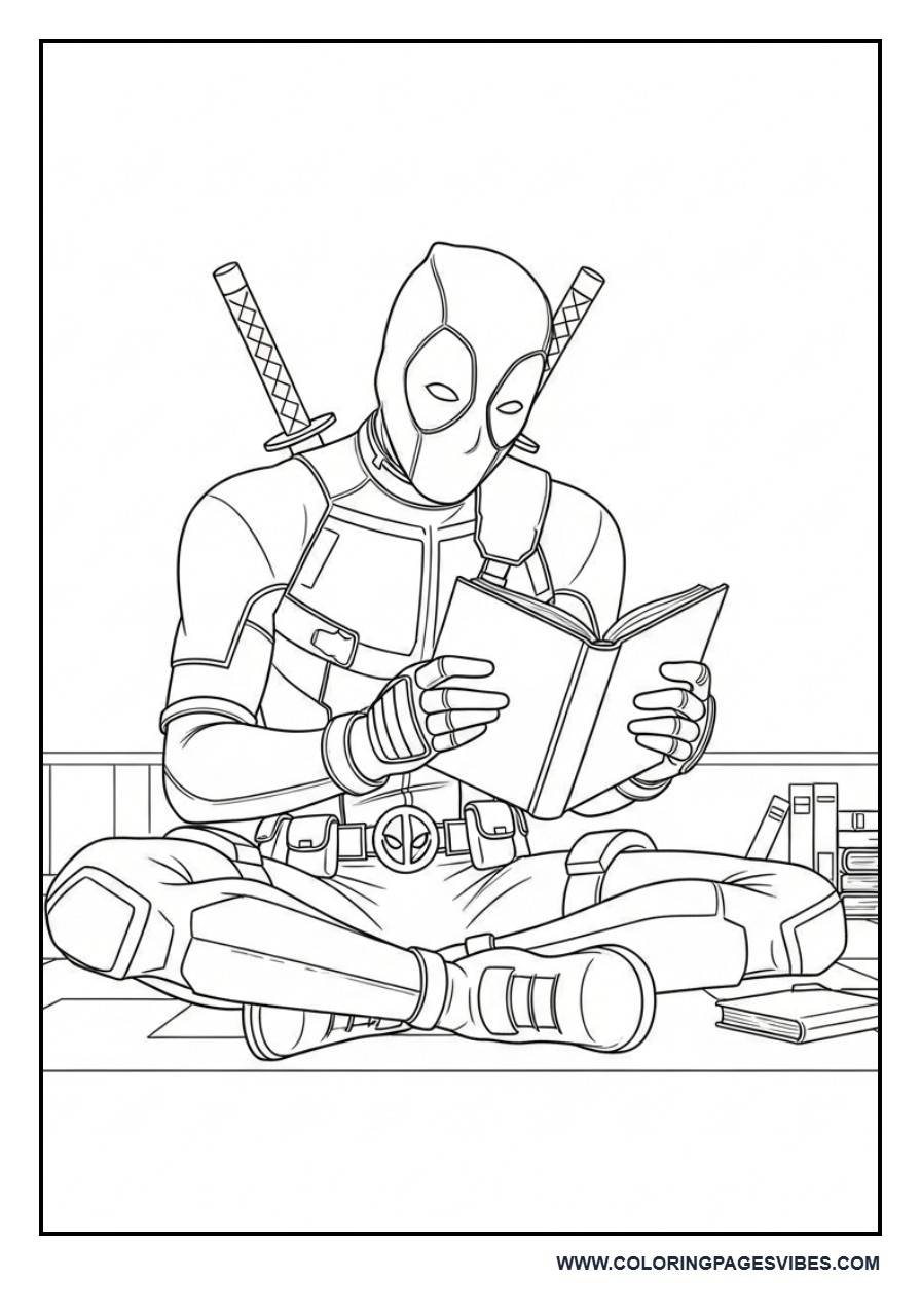 Deadpool Reading a Book (Calm Scene)