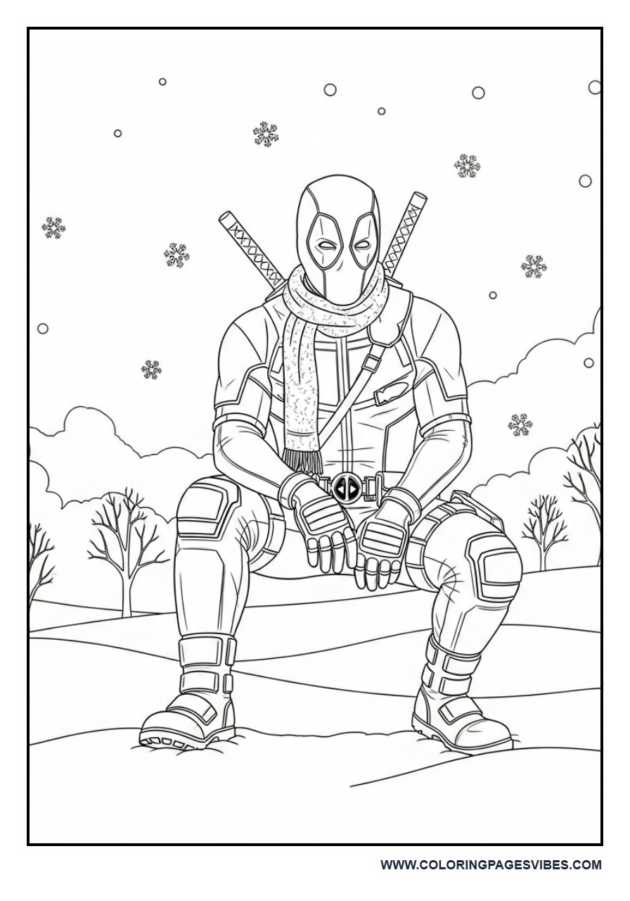 Deadpool Winter Snow Scene