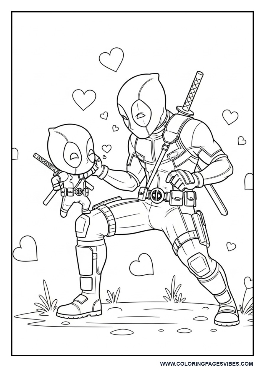 Deadpool with Cute Mini Version of Himself