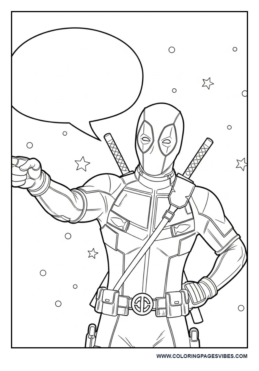 Deadpool with Speech Bubble Joke