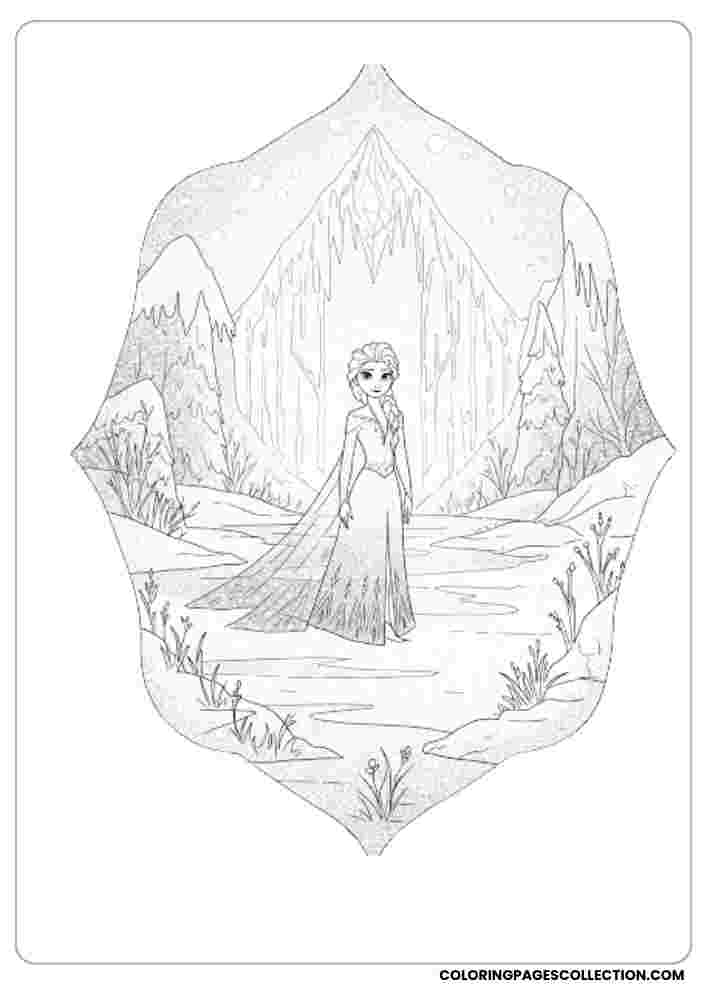 Elsa with Sparkles and a Flowing Gown