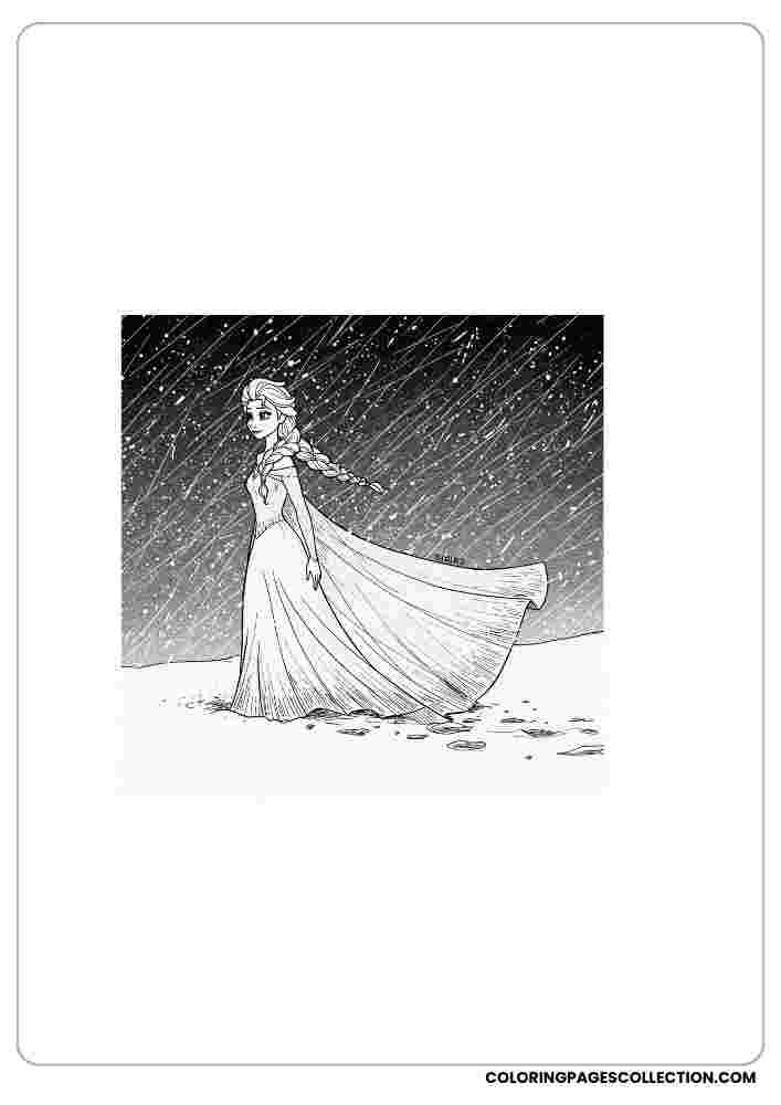 Elsa in a Royal Hall Holding Her Powers