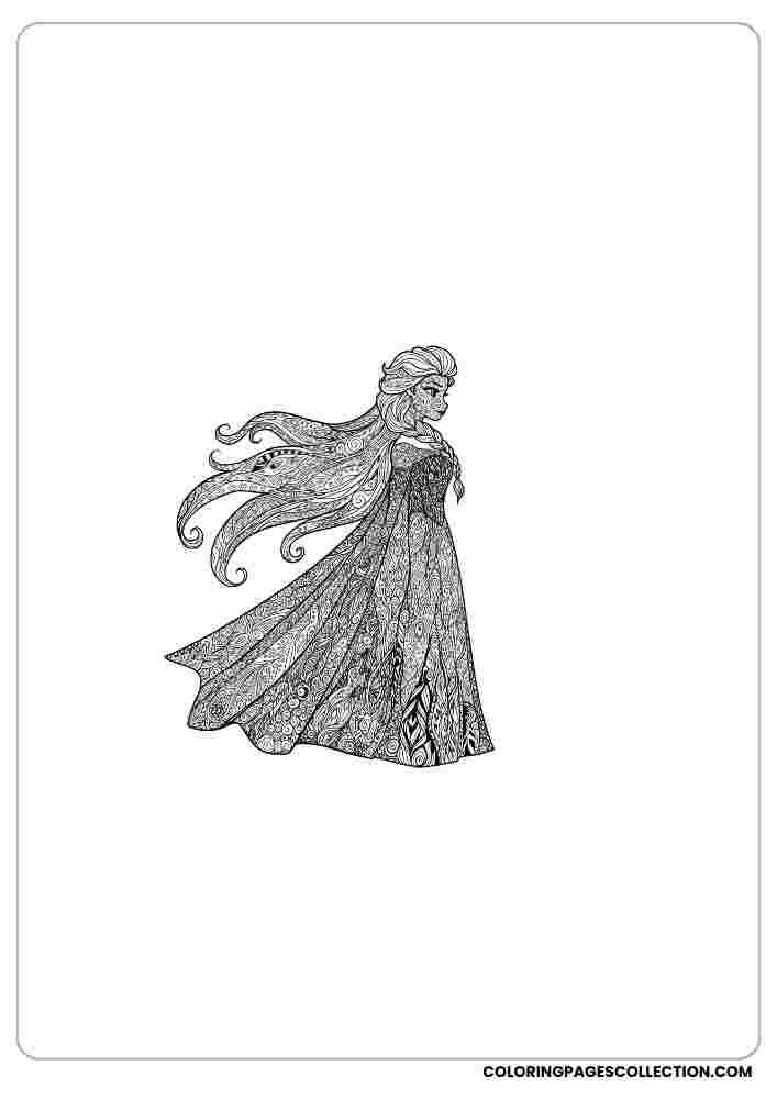 Elsa Standing in an Icy Palace Corridor