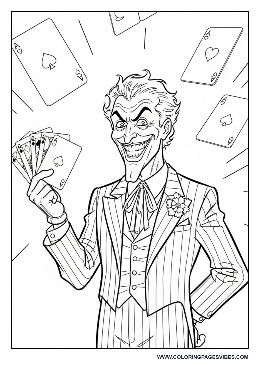 Classic Joker Laughing with Cards