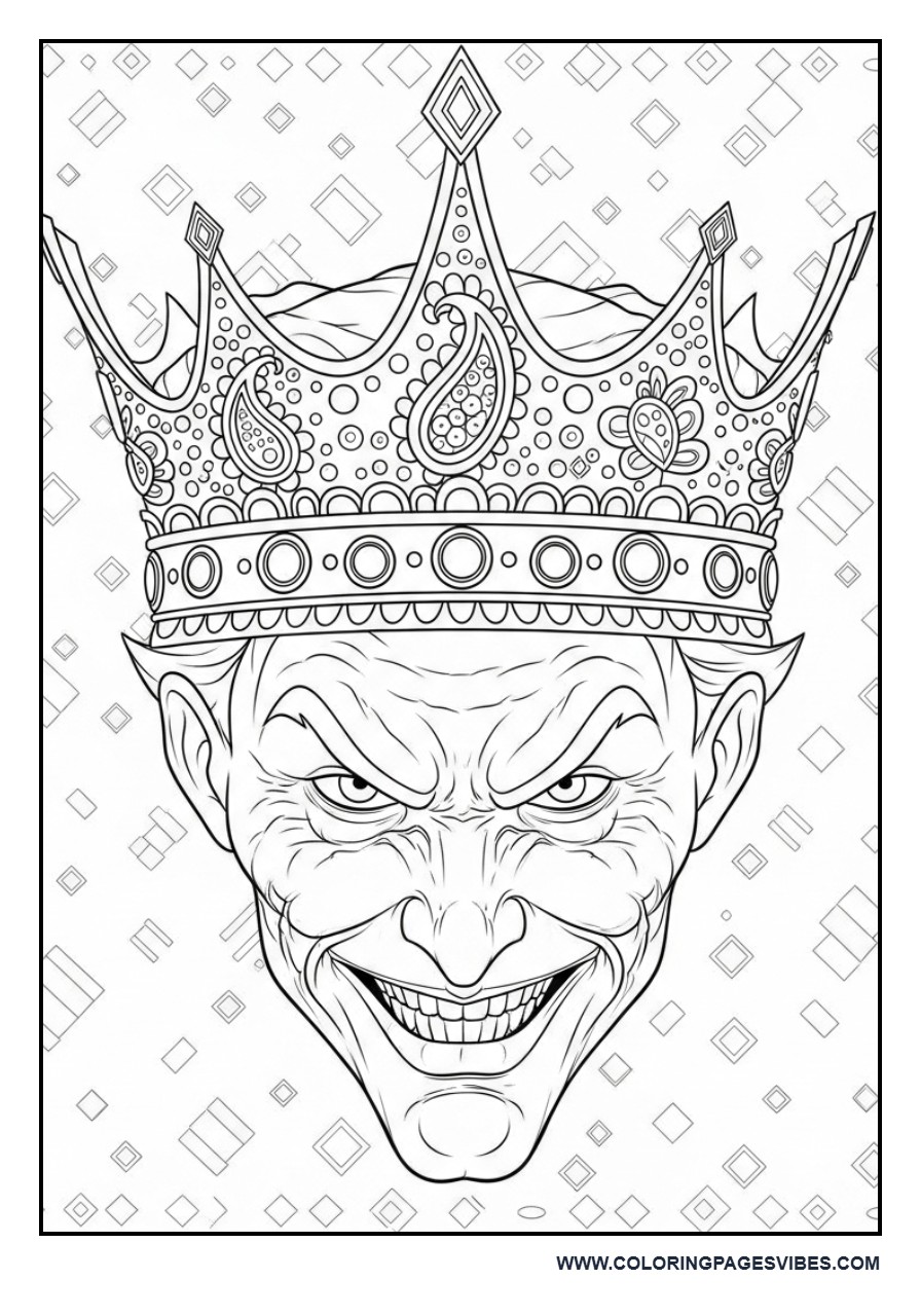 Joker Crown with Decorative Patterns