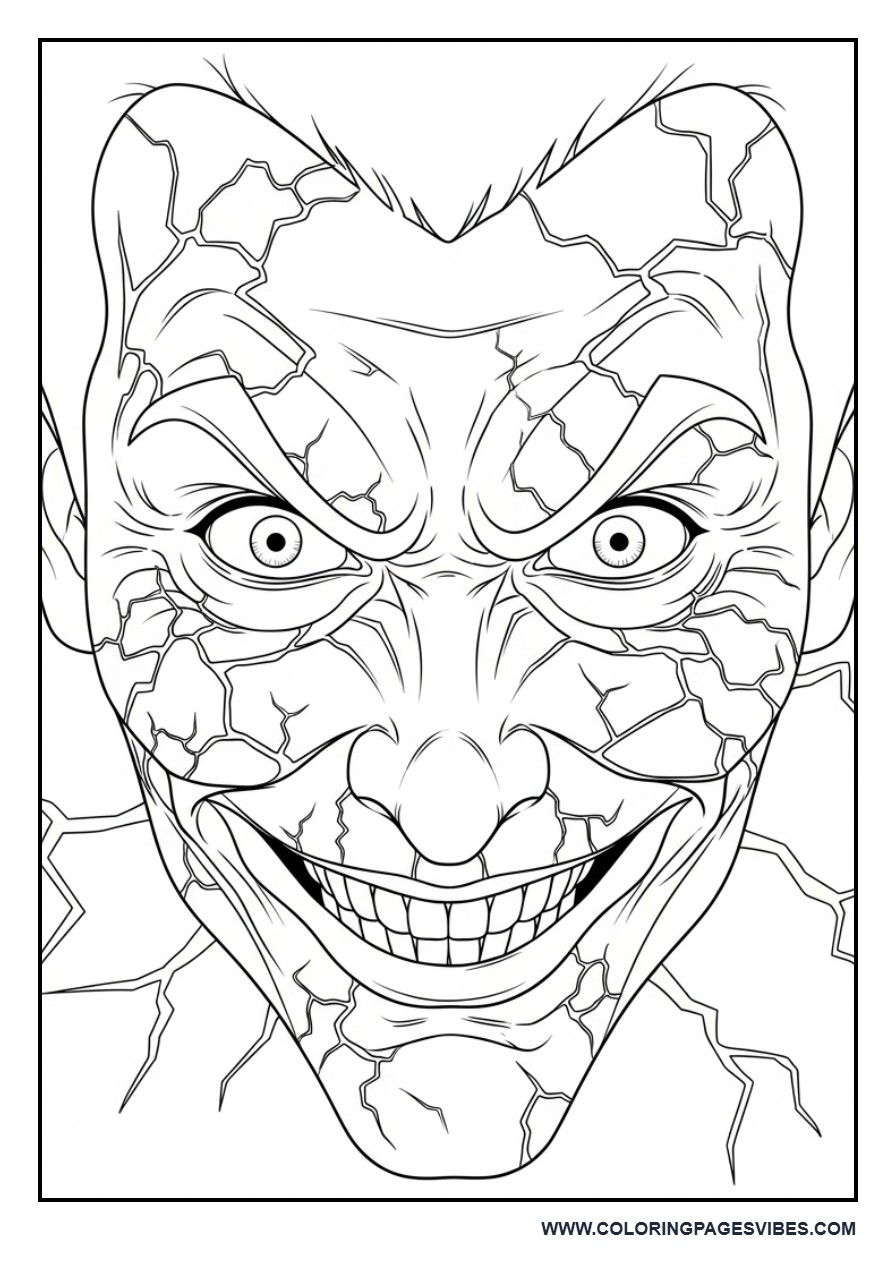 Joker Face with Cracked Skin Effect