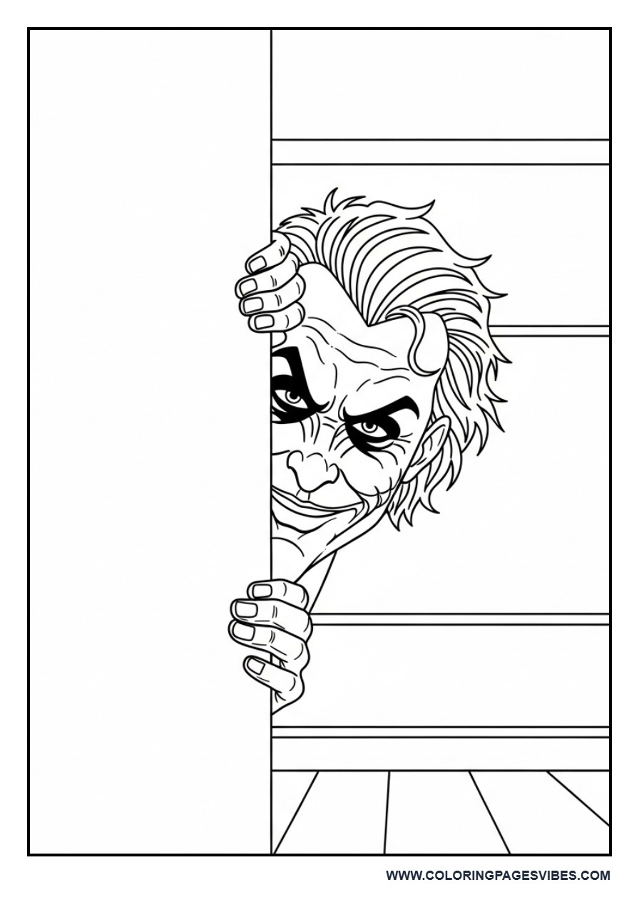 Joker Hiding Behind Wall