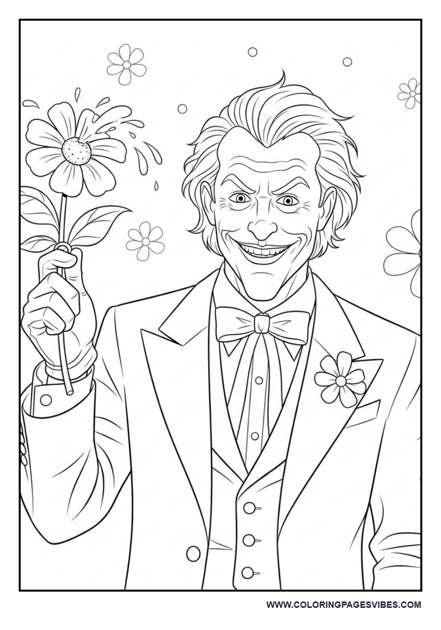 Joker Holding Flower Trick