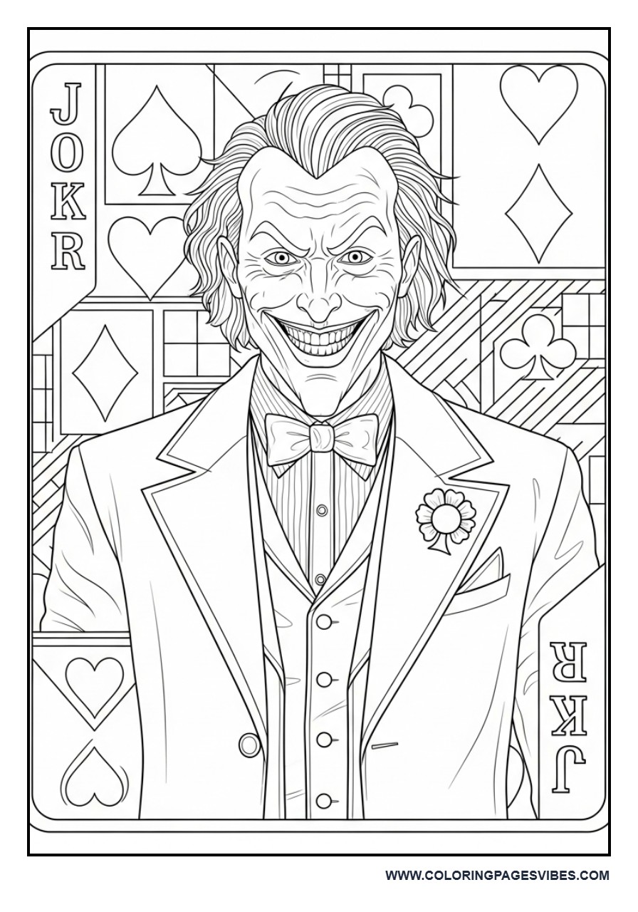 Joker Inside Playing Card Frame