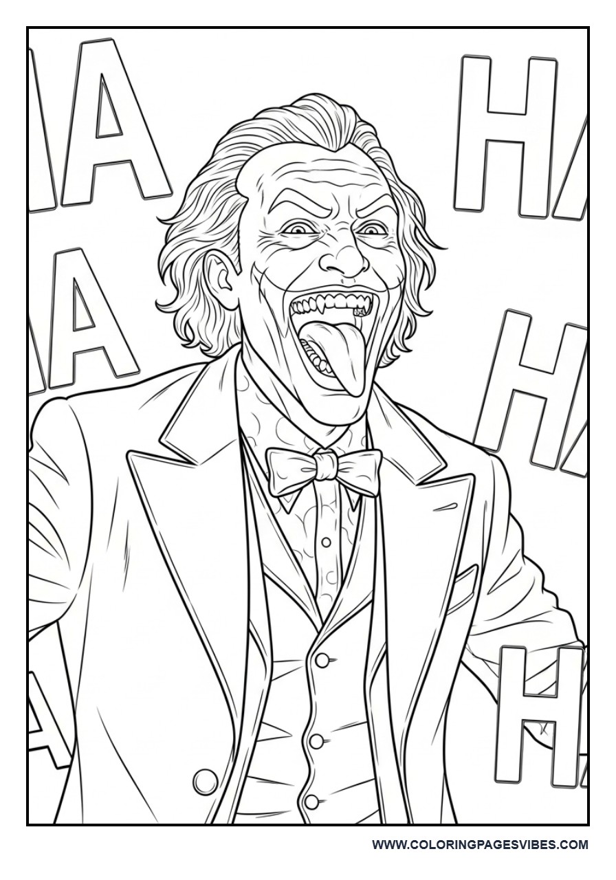 Joker Laughing with “HA HA” Text