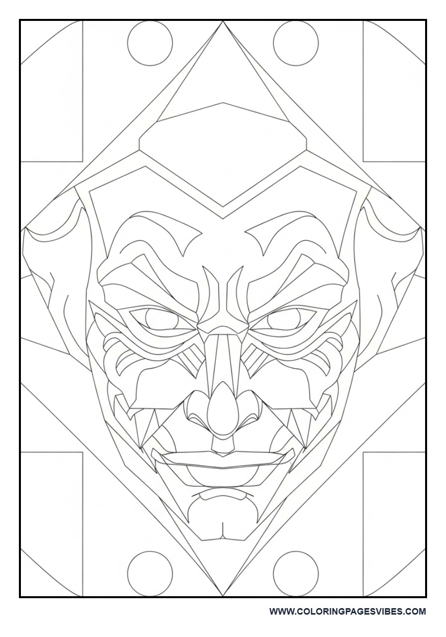 Joker Mask with Geometric Patterns