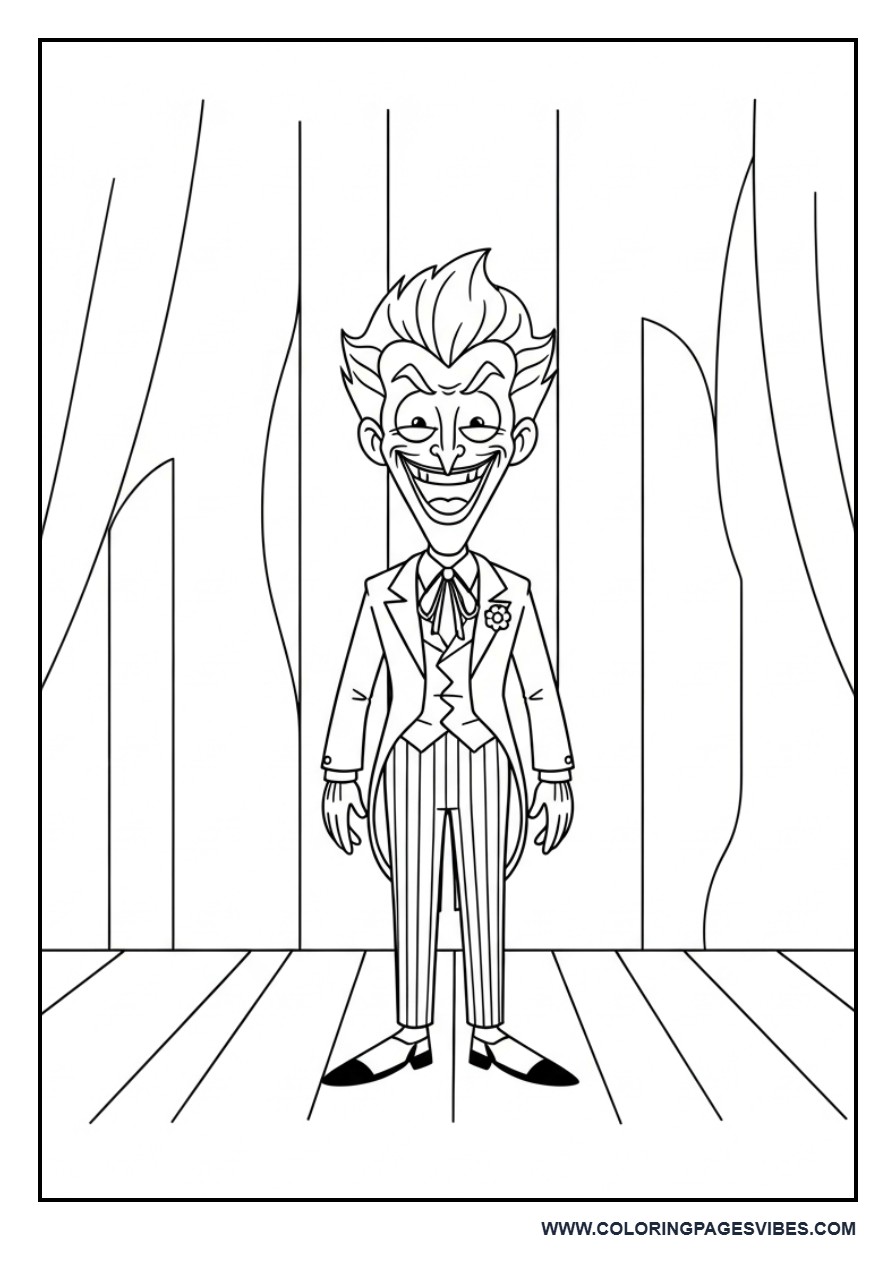 Joker on Stage with Curtains