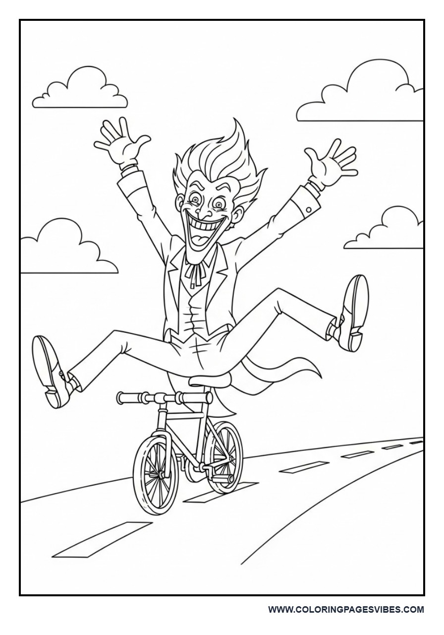 Joker Riding Bicycle Funny Style