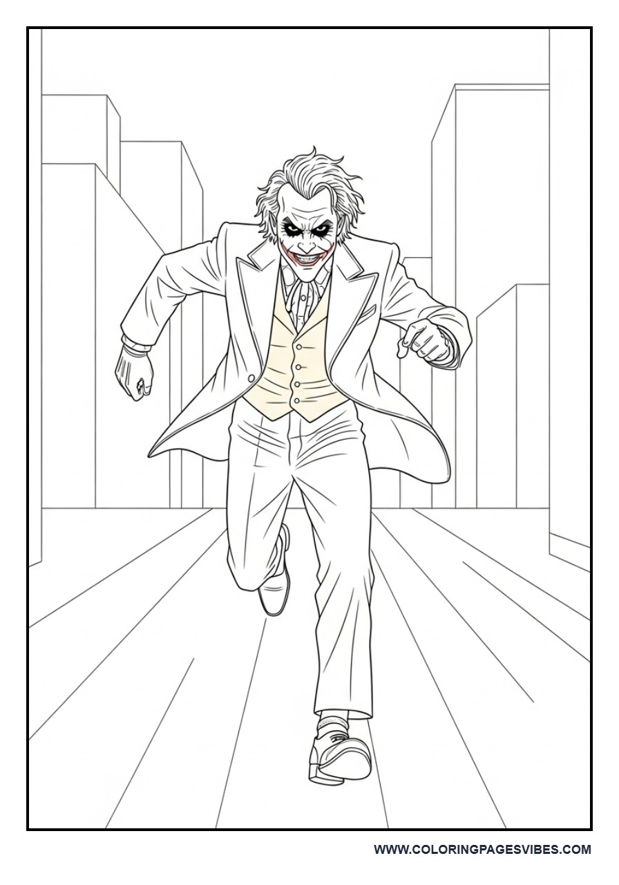 Joker Running Through Alley