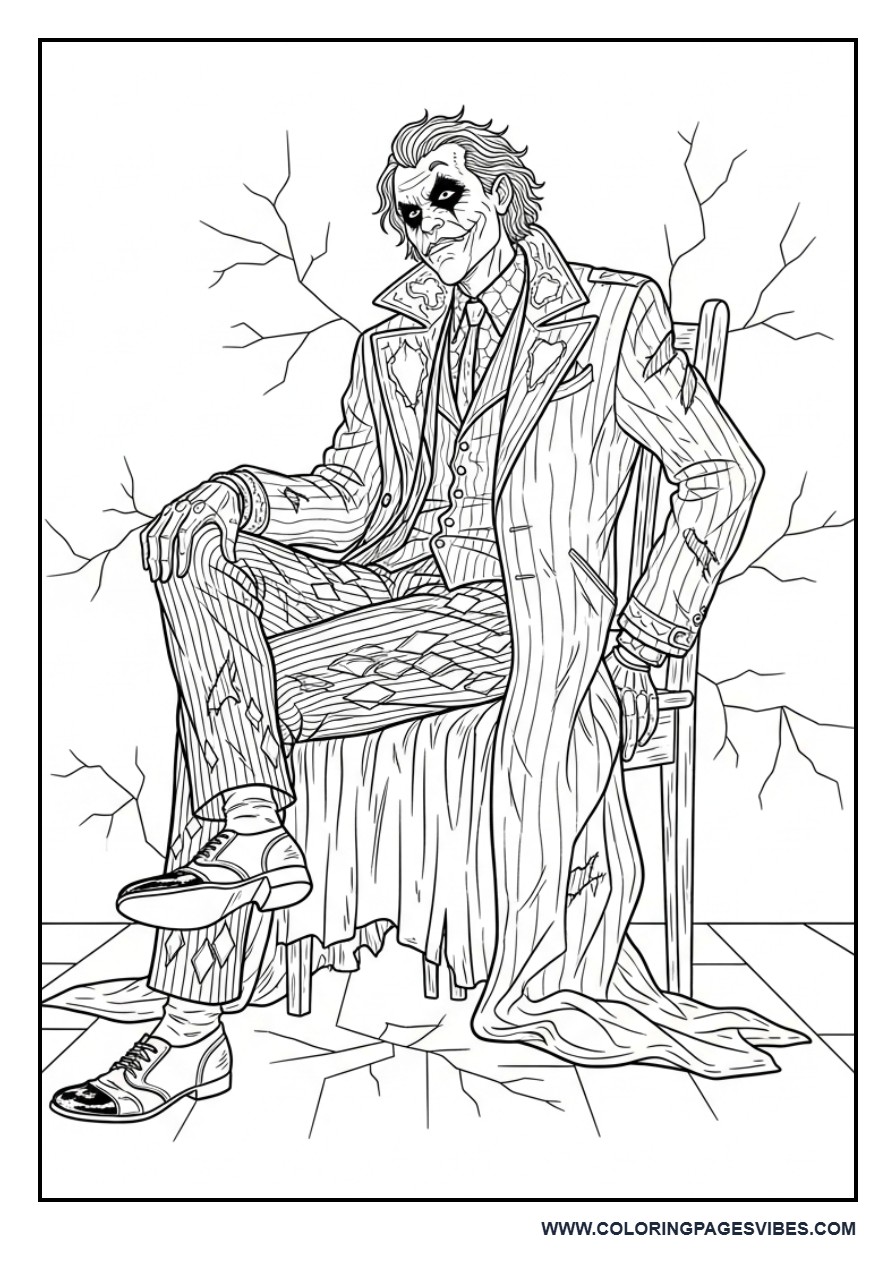 Joker Sitting in Broken Room