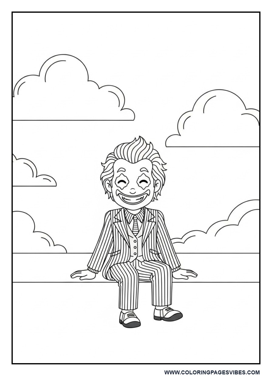 Joker Sitting with Clouds