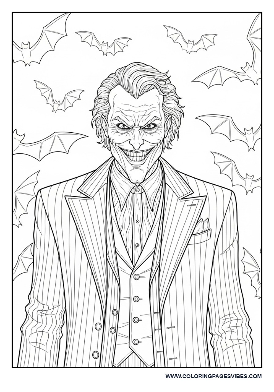 Joker Surrounded by Bats
