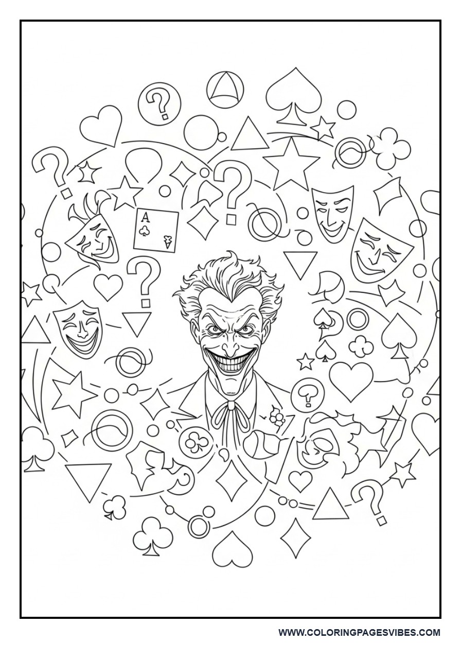 Joker Surrounded by Symbols Collage