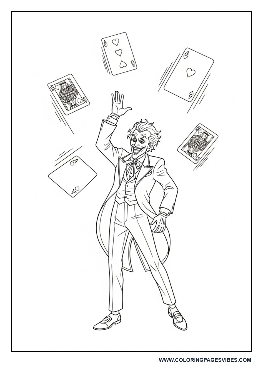 Joker Tossing Cards in Air