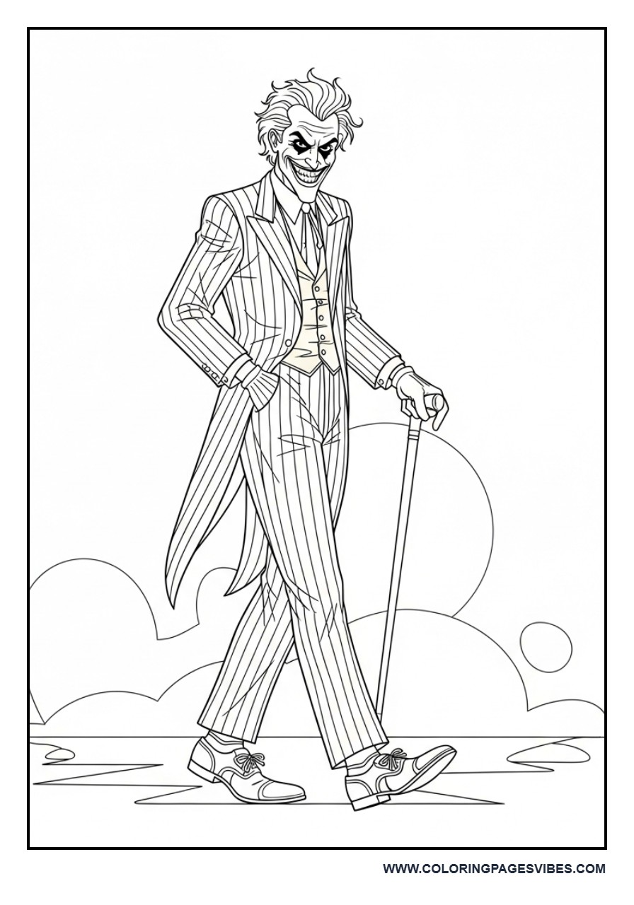 Joker with Cane Walking