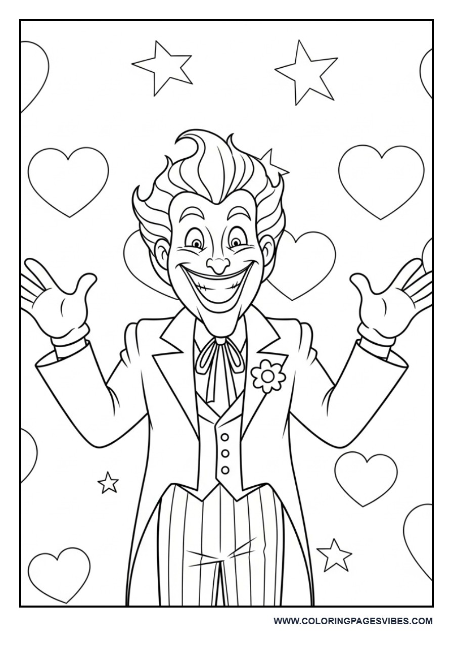 Joker with Hearts and Stars