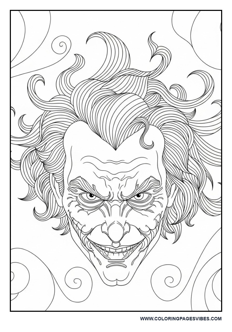 Joker with Patterned Hair Design