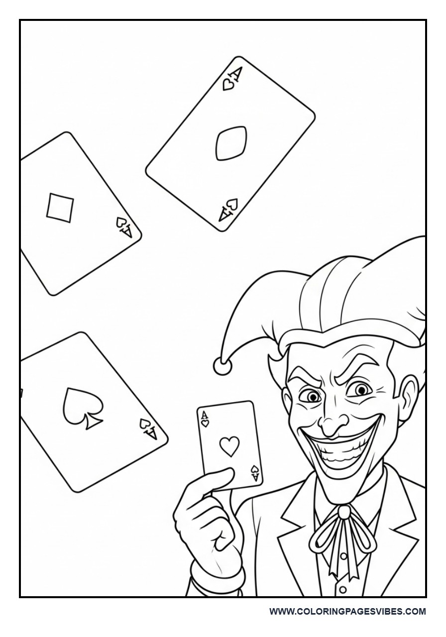Joker with Playing Cards Floating