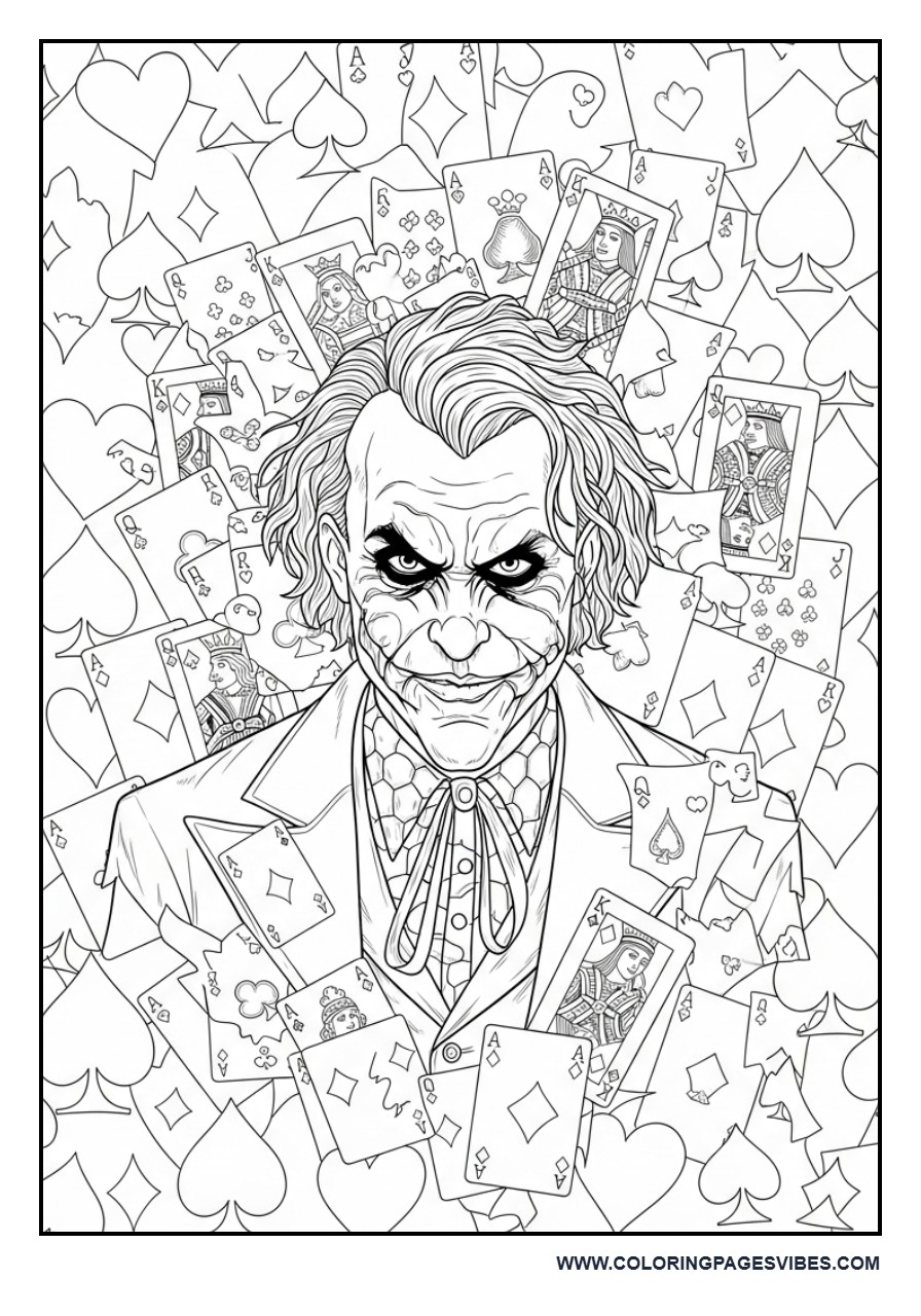 Joker with Playing Cards Pattern Design