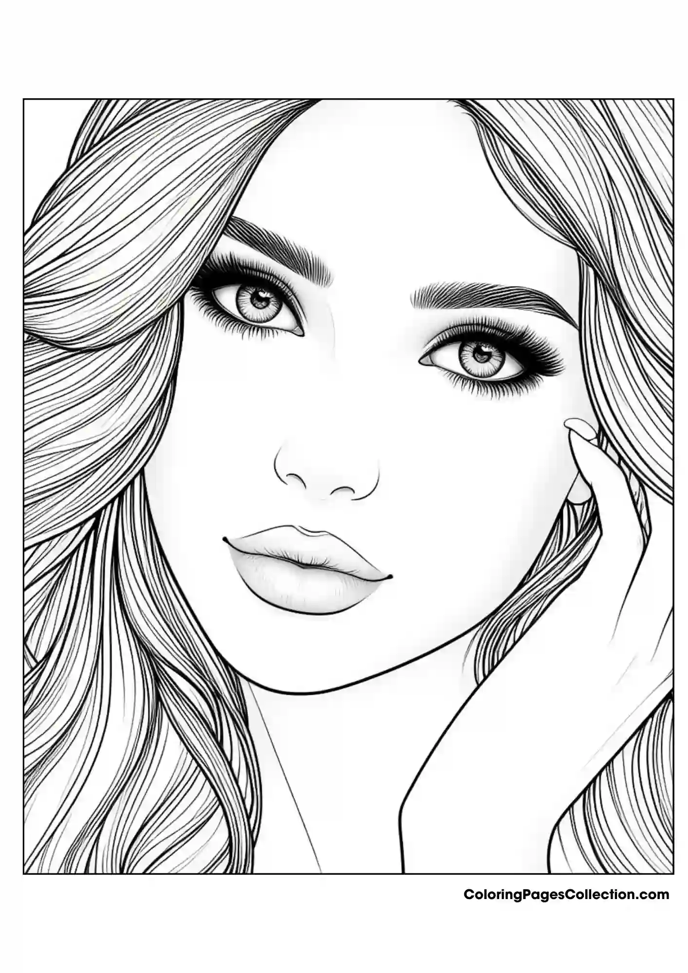 Face Realistic Girl Coloring Pages