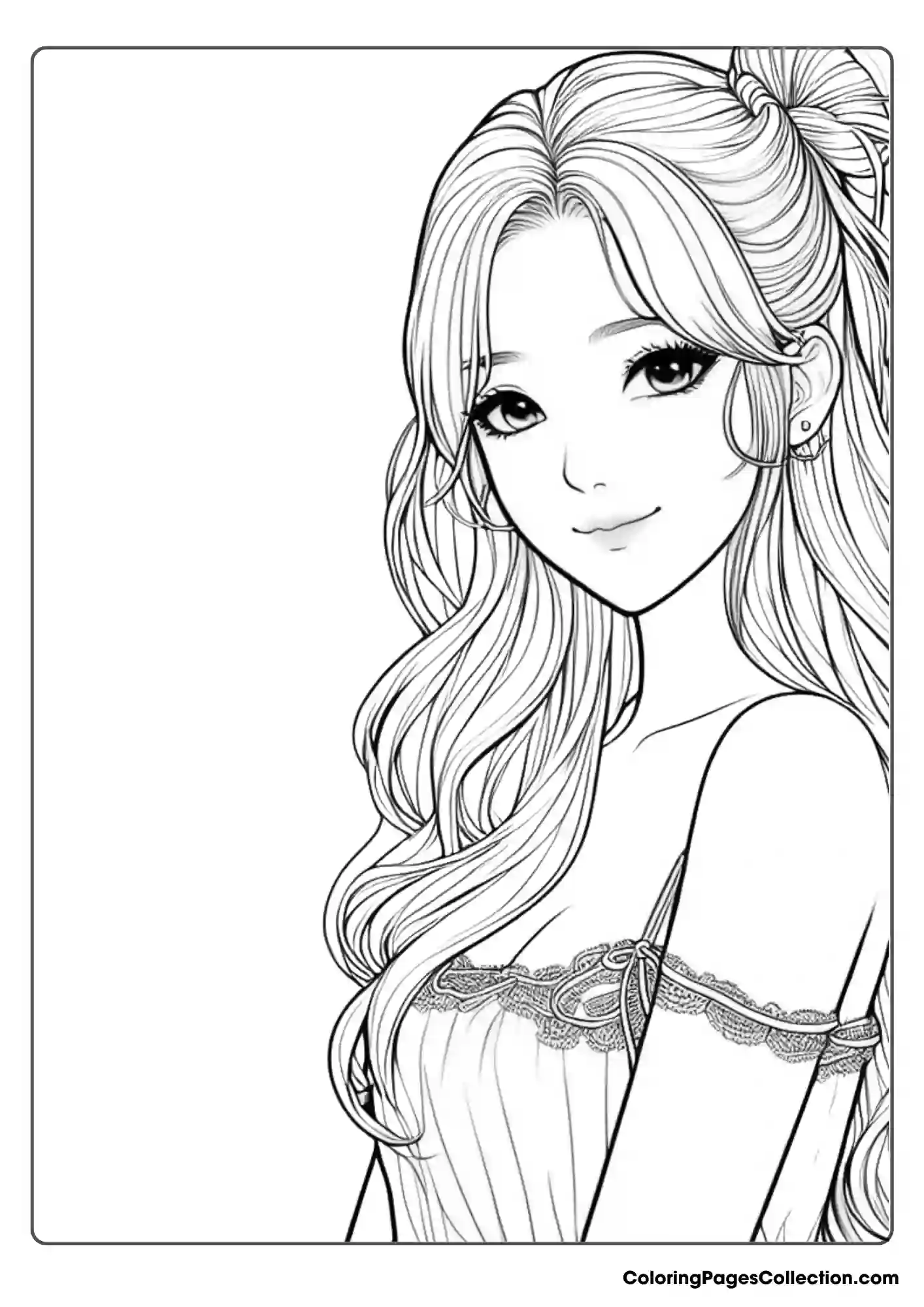 Face Realistic Girl Coloring Pages