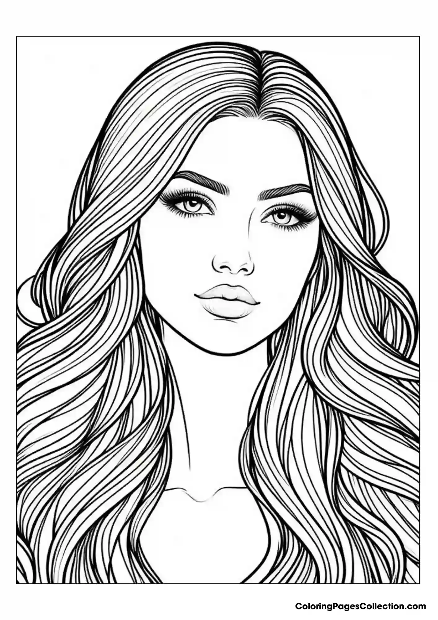 Face Realistic Girl Coloring Pages