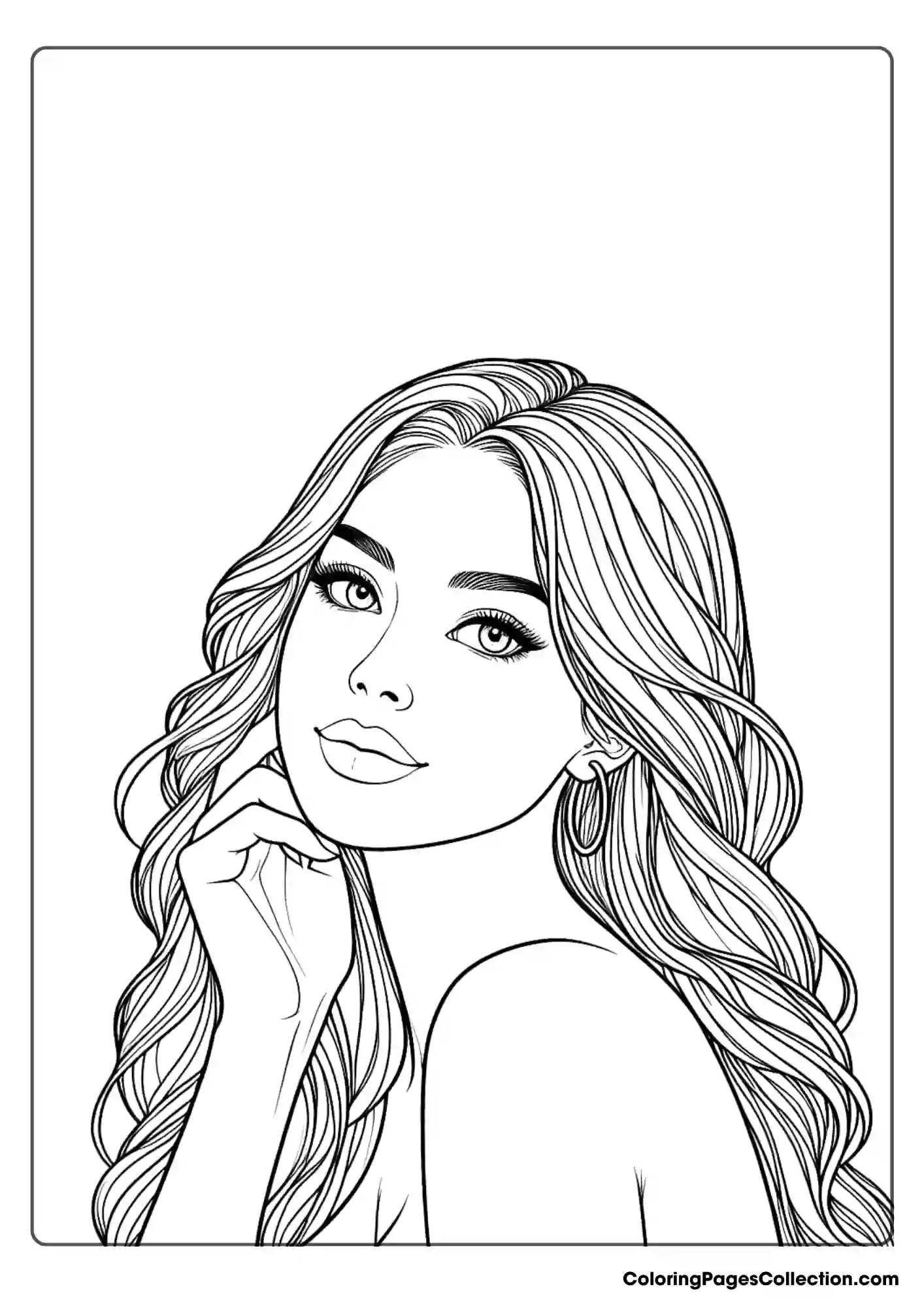 Face Realistic Girl Coloring Pages