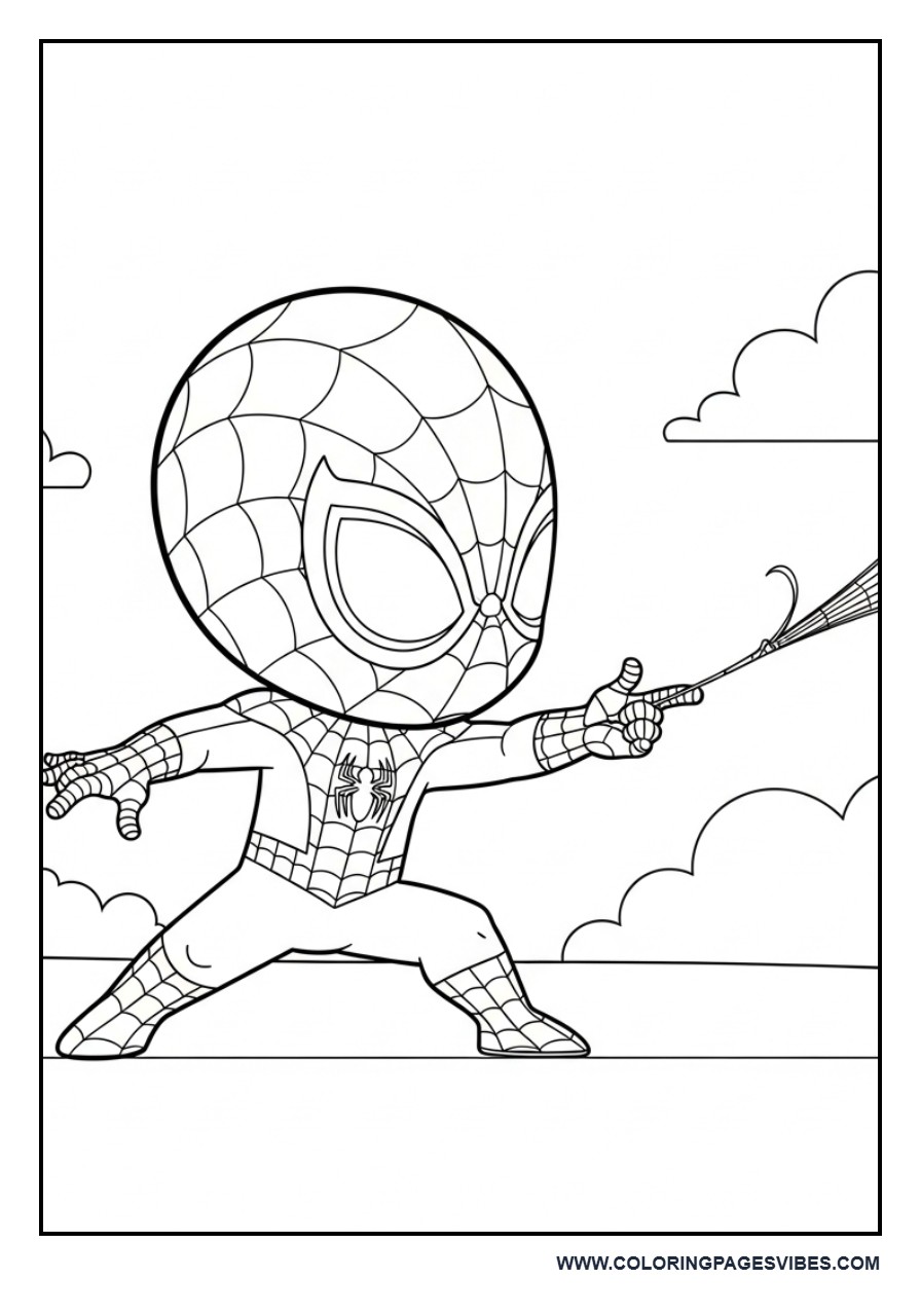 Chibi Spider-Man Web Shooting