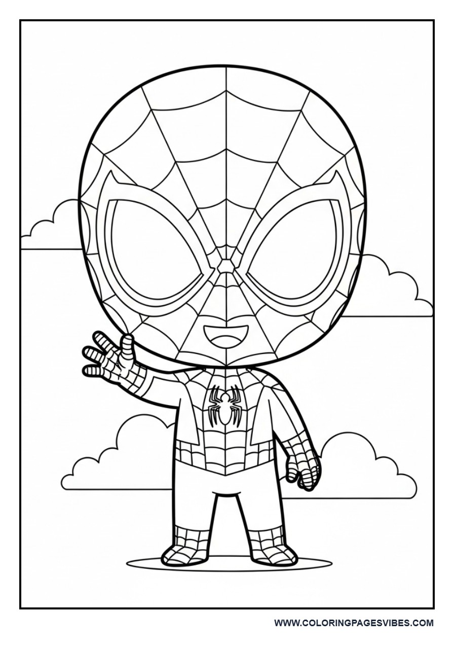 Cute Chibi Spider-Man Waving