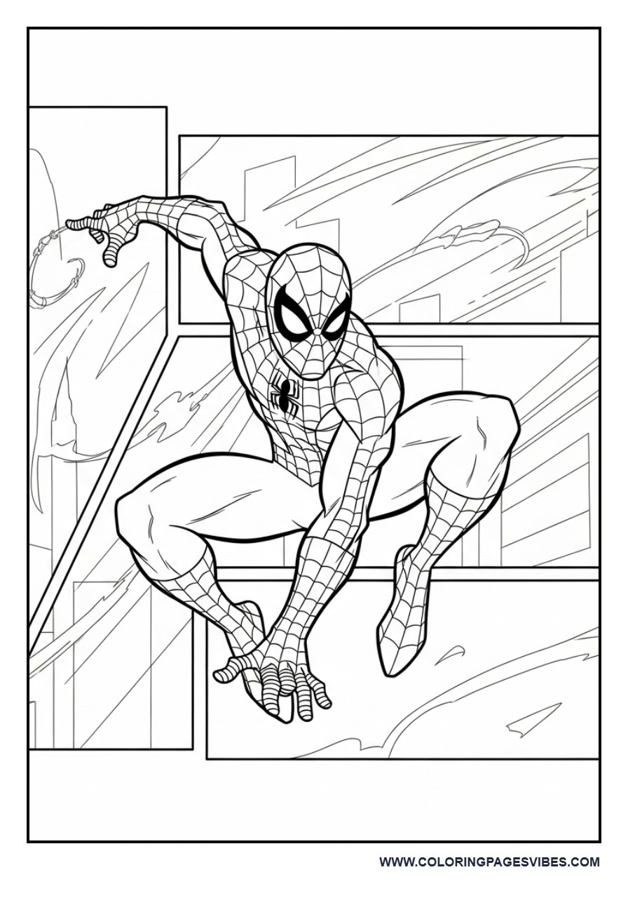 Spider-Man Action Comic Panel