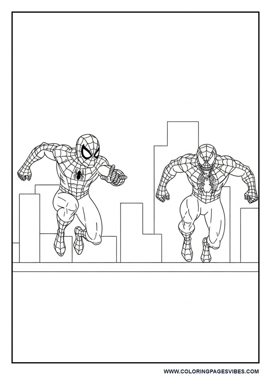 Spider-Man Chasing Venom