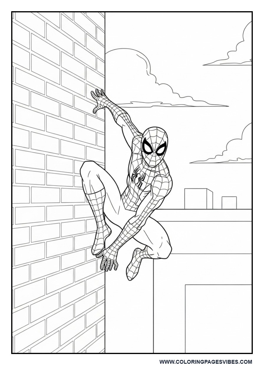 Spider-Man Climbing Corner Wall